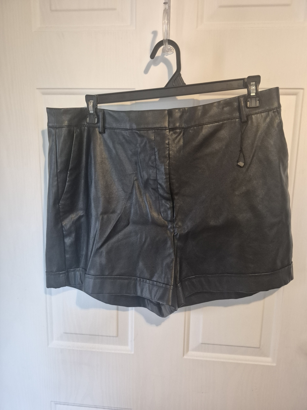 Express Black Faux Leather High-Waist Shorts